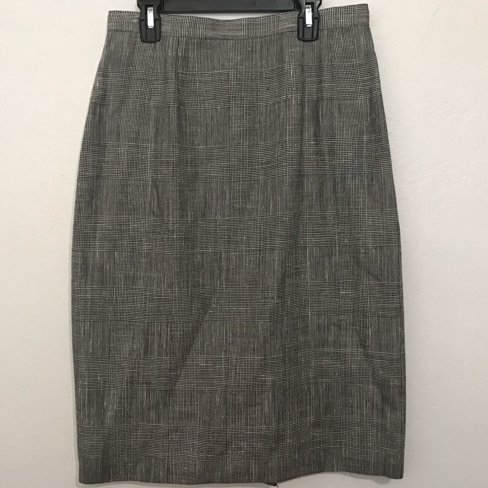 Vintage lined houndstooth dressy pencil skirt